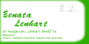 benata lenhart business card